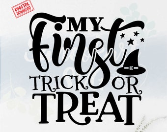 My First Trick or Treat svg, Trick or Treat svg, SVG Cut File digital file, treat bag svg for cricut, First Halloween SVG, candy corn svg