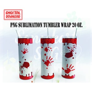 20 oz Halloween Becher, Halloween Becher PNG, Halloween Blut Skinny Straight, Full Wrap Skinny Tumblers 20 oz Sublimation File PNG