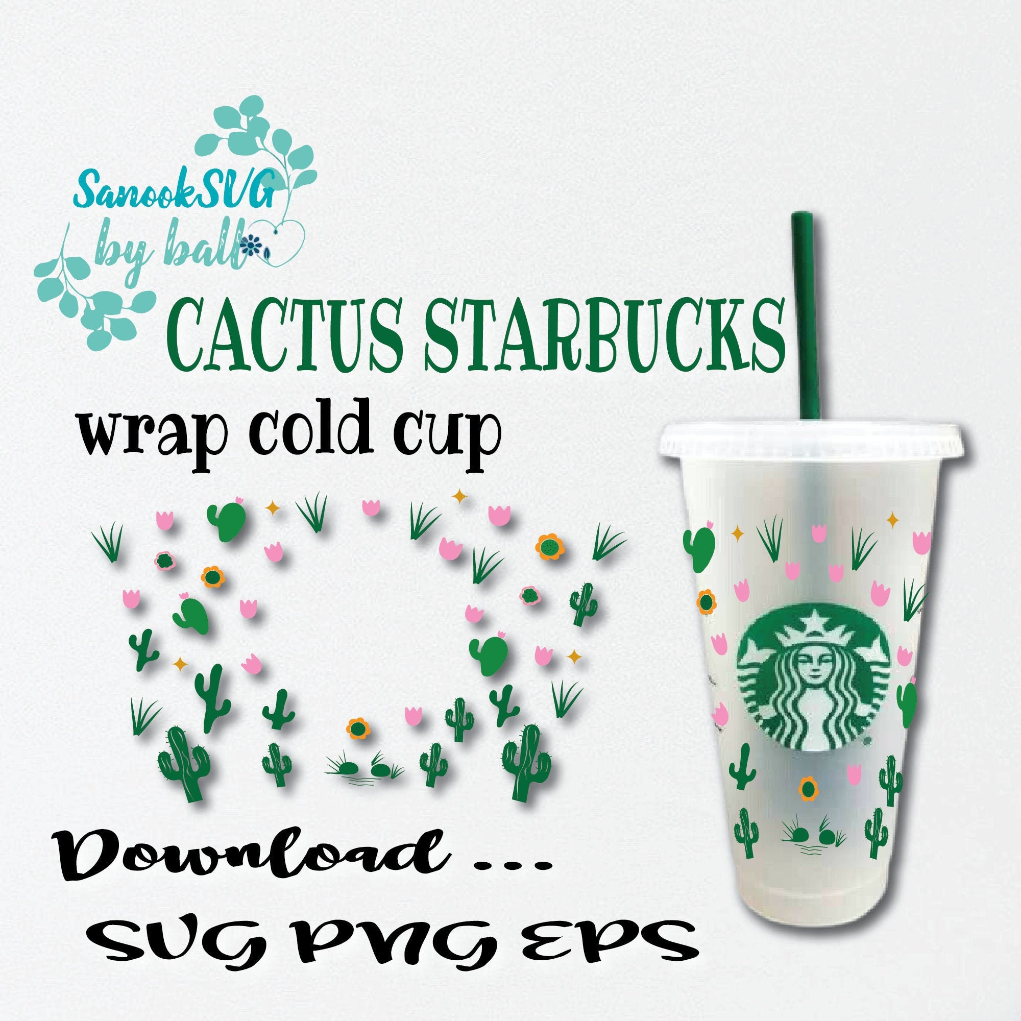 Cactus Print 24oz Venti Starbucks Cold Cup