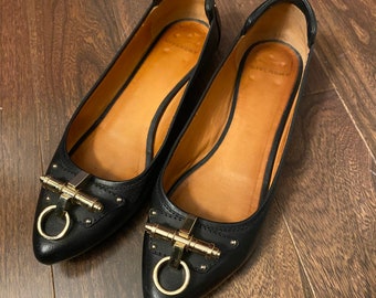 GIVENCHY Gold Buckle Flats