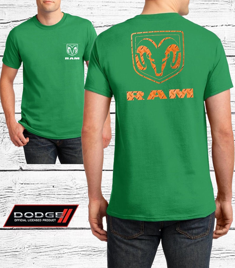 Dodge Ram Big Horn Official Licensed Product Dodge Ram Orange Logo Unisex Adult T-Shirt