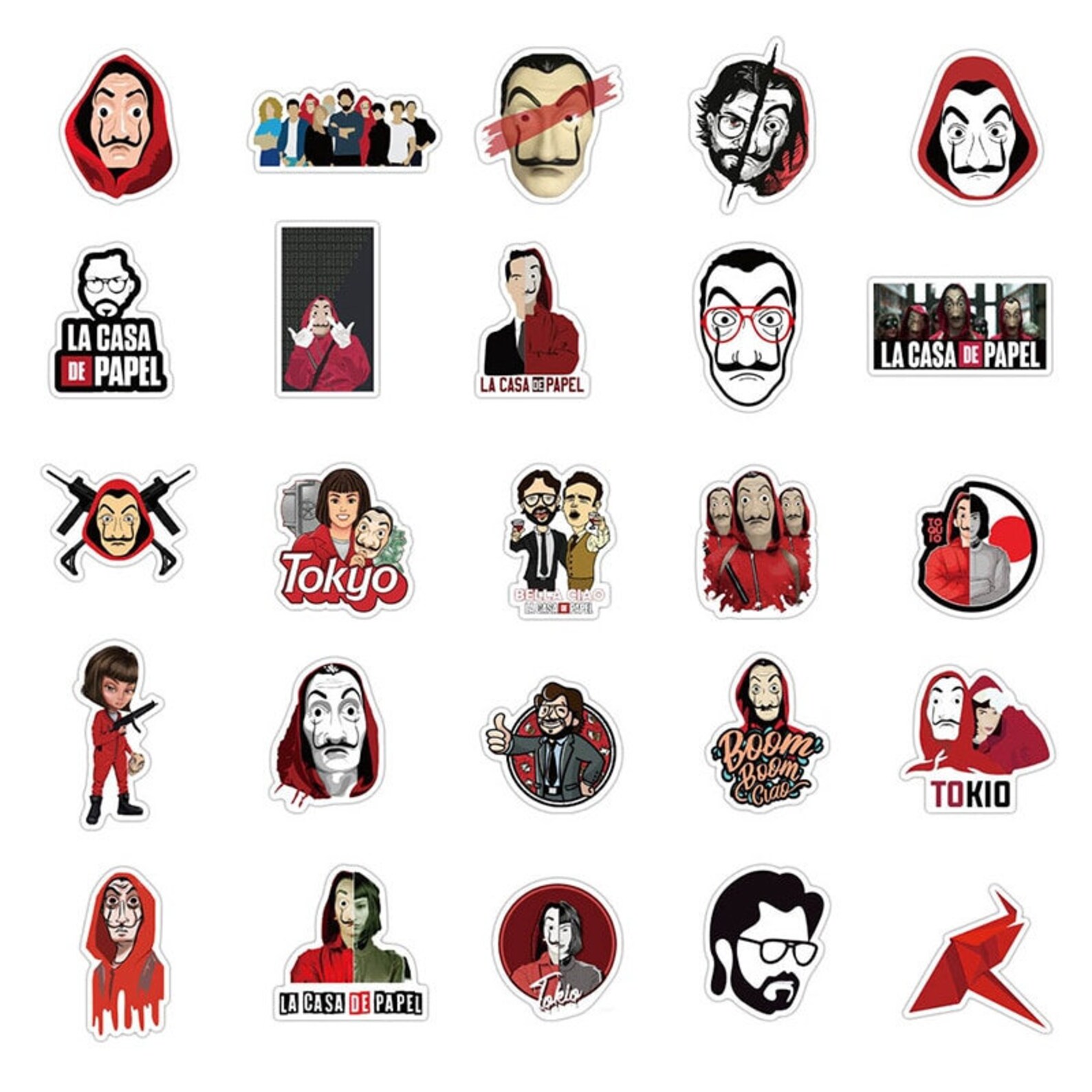 La Casa De Papel Sticker 50PCS Waterproof Cool Stickers Etsy