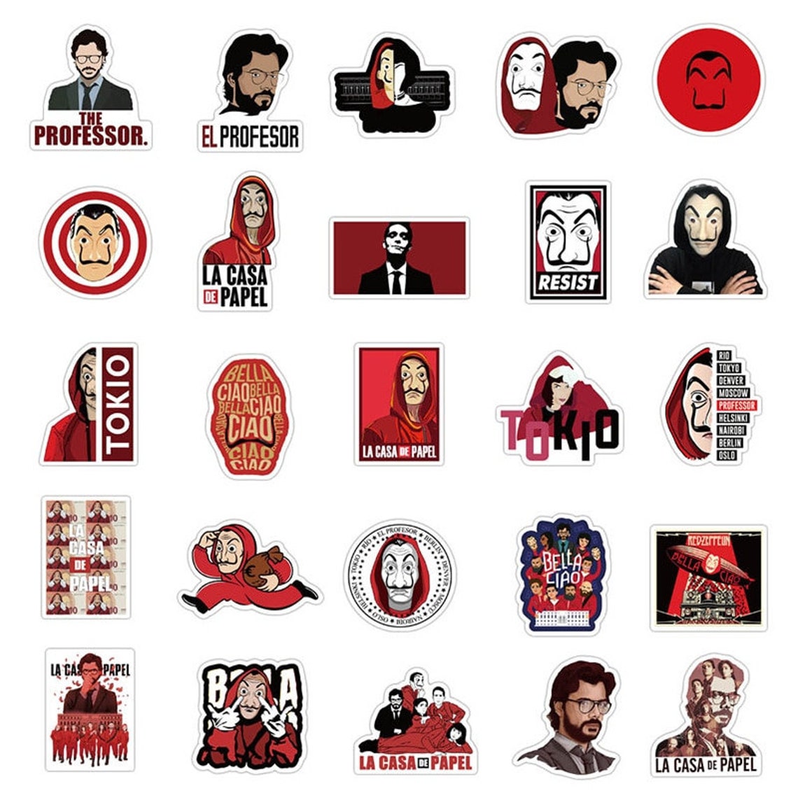 La Casa De Papel Sticker 50PCS Waterproof Cool Stickers Etsy