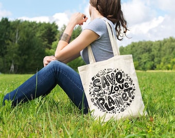 Cotton bag, 100% Organic, Natural resourse, Save the planet, No more plastic, Shopping and Travel bag, Organic