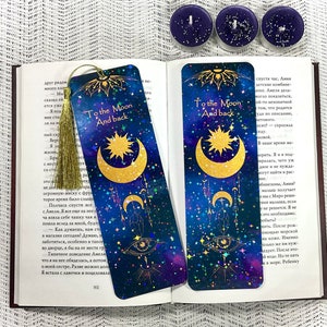 Lesezeichen, Buchzubehör, Lesezubehör, Geschenk für Buchliebhaber, Ich liebe Bücher, Book Tok, Zum Mond und zurück