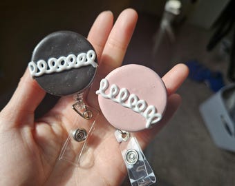 Hostess Cupcake Badge Clip, Retractable ID Holder, Polymer Clay Dessert Badge Reel