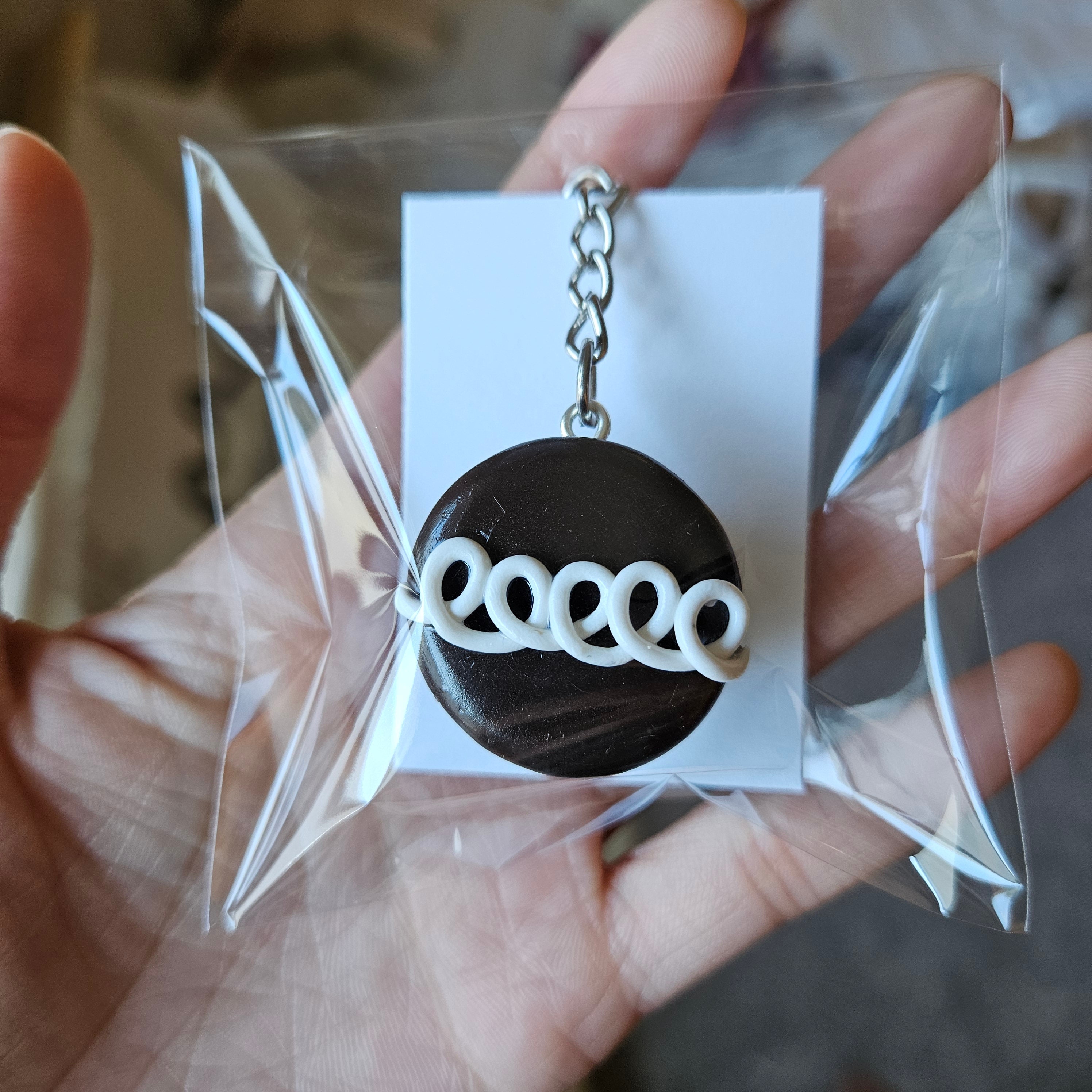 Hostess Cupcake Keychain – Handmade Chocolate Dessert Charm - Etsy Israel, image size:2992x2992