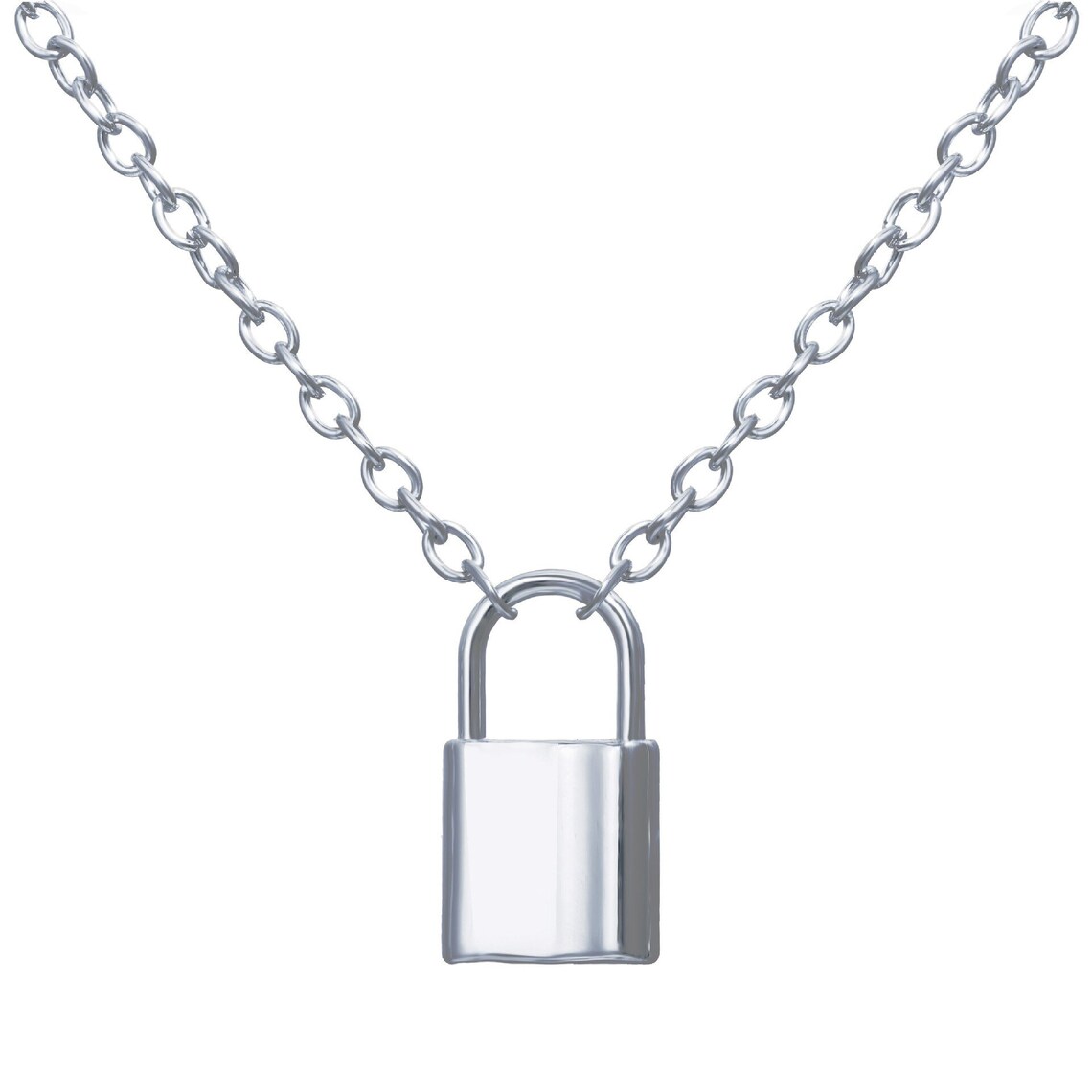 PADLOCK LOCK CHAIN Padlock Choker Padlock Necklace Silver and Etsy