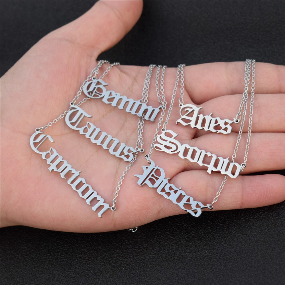 Zodiac Horoscope Necklace Aries Taurus Gemini Cancer Leo Virgo Libra …