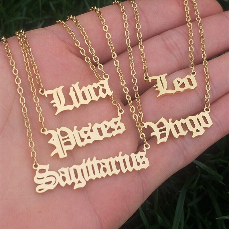Zodiac Necklace | Star Sign Necklace | Taurus Gemini Cancer Leo Virgo…