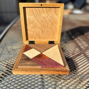 Hardwood Tangram Set in Canarywood Box