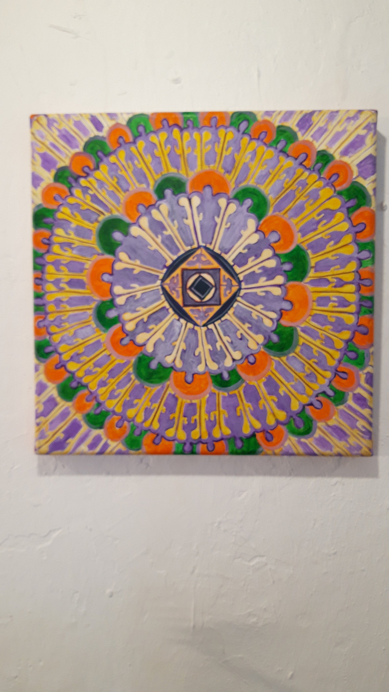 Mandala acrylic painting on canvas hand-painted original | Etsy