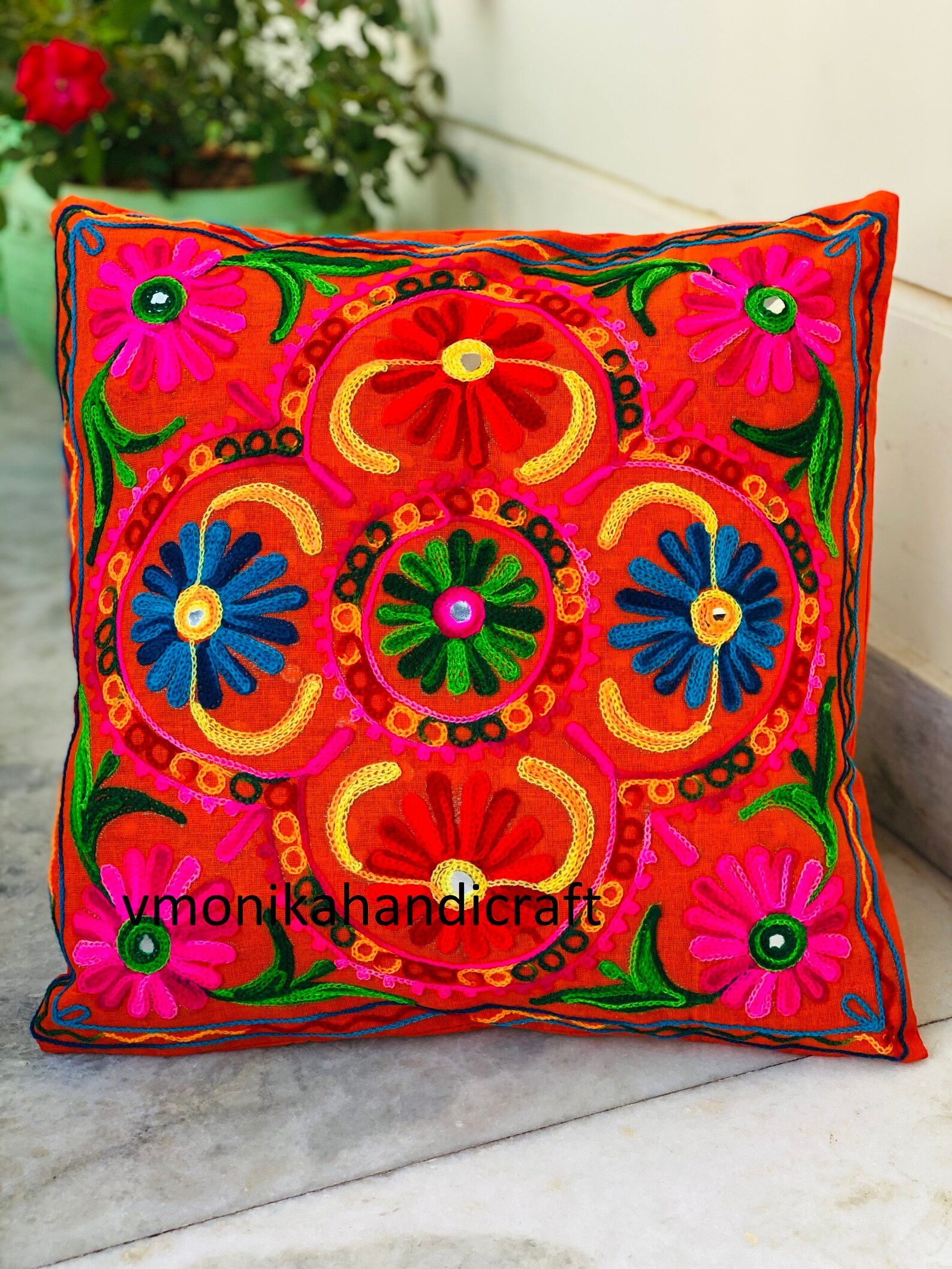 Throw Pillow Covers Mexican Pillow Covers Hand Embroidered Etsy