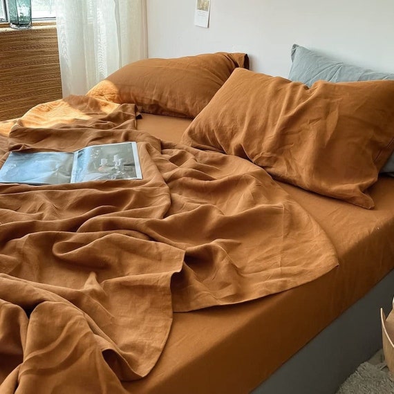 Cotton Organics Rust Brown Sheet Set 