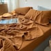 100% Cotton Organics Rust Brown Sheet Set With Pillow Cover  Fitted Bed Sheets Comforter Sheet Set With Flat Sheet Bed Cover Full Queen 