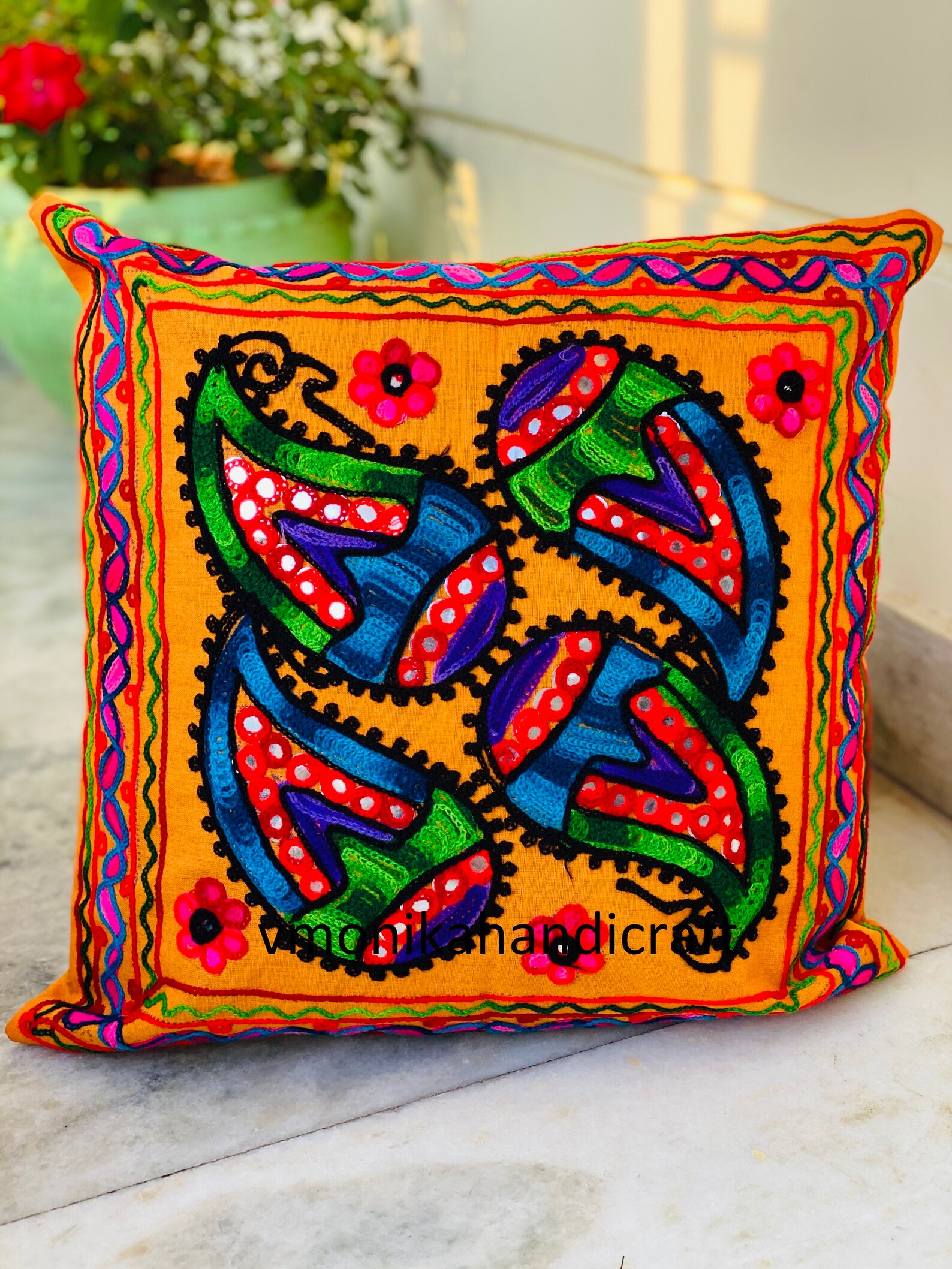 Throw Pillow Covers Mexican Pillow Covers Hand Embroidered Etsy