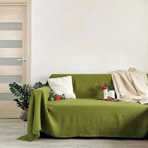 COUCH COVER Sage Green Extra Big Couch Cover Cotton Sofa - Etsy