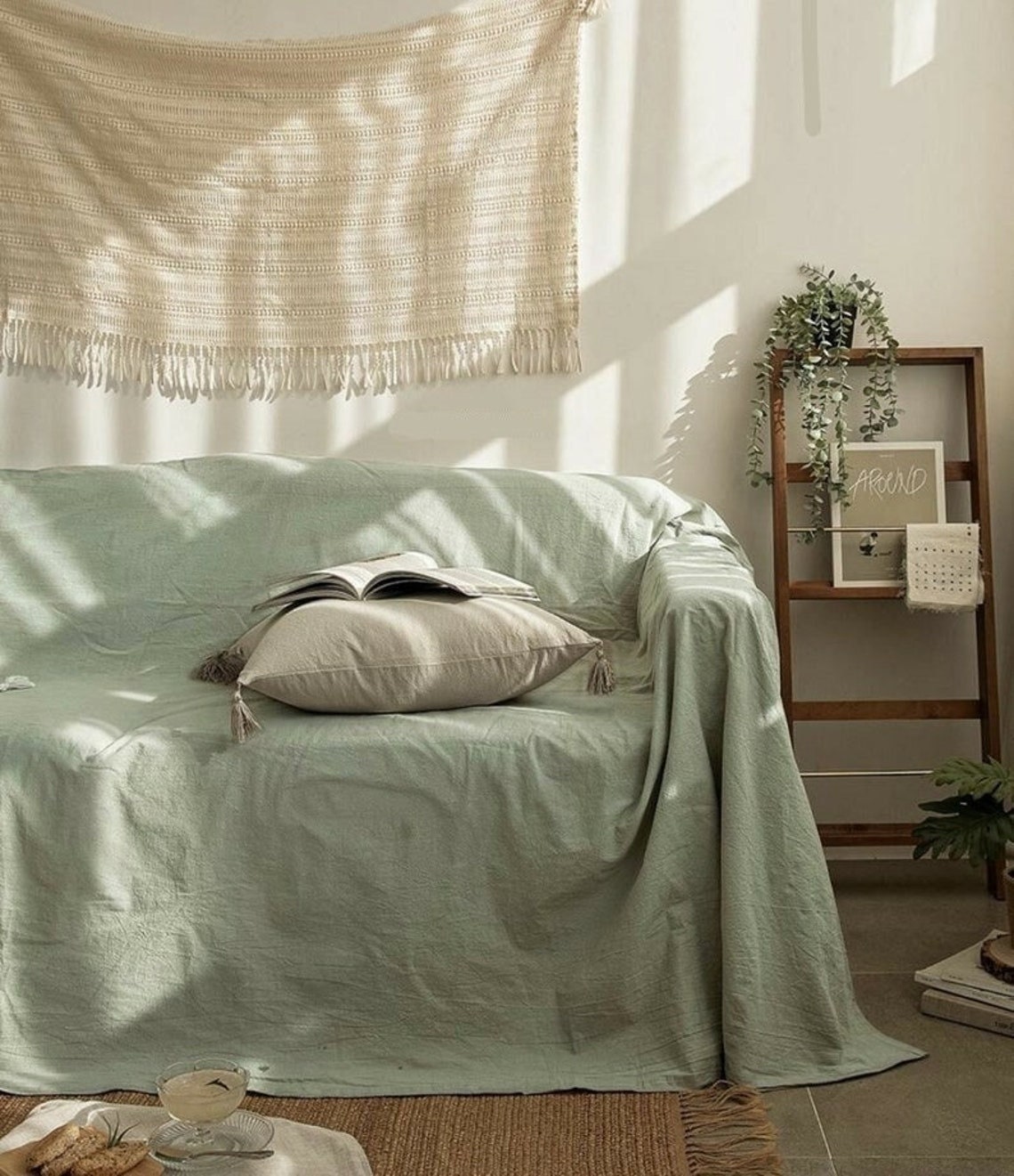 Sofa Couch Throw Cover Drop Cloth Couch Cover Bohemian Sofa Etsy