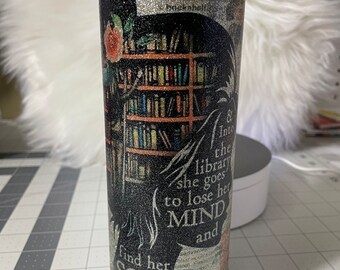 Library Glitter Tumbler - Etsy