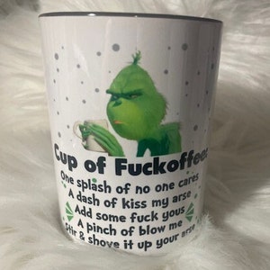 Funny Grinch Cup of F*ckoffee Christmas Mug - Teeholly