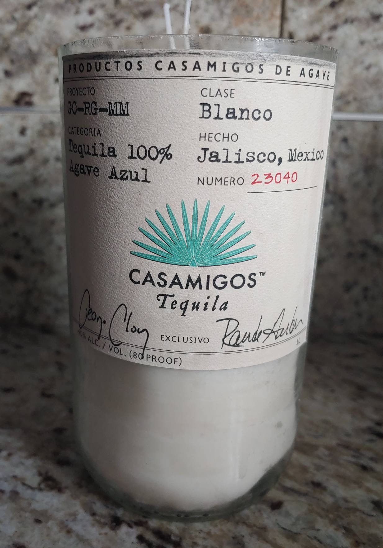 Casamigos Blanco Tequila Bottle Candle Large Liter Size Etsy