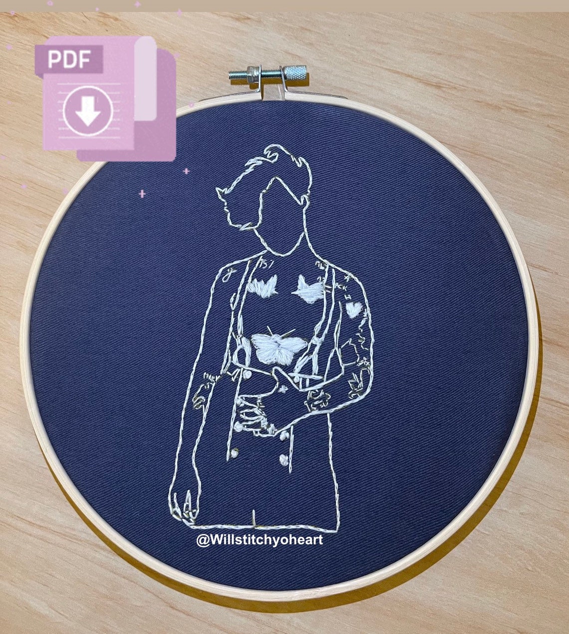 Harry styles pdf patterns embroidery with stitches labelled  etsy