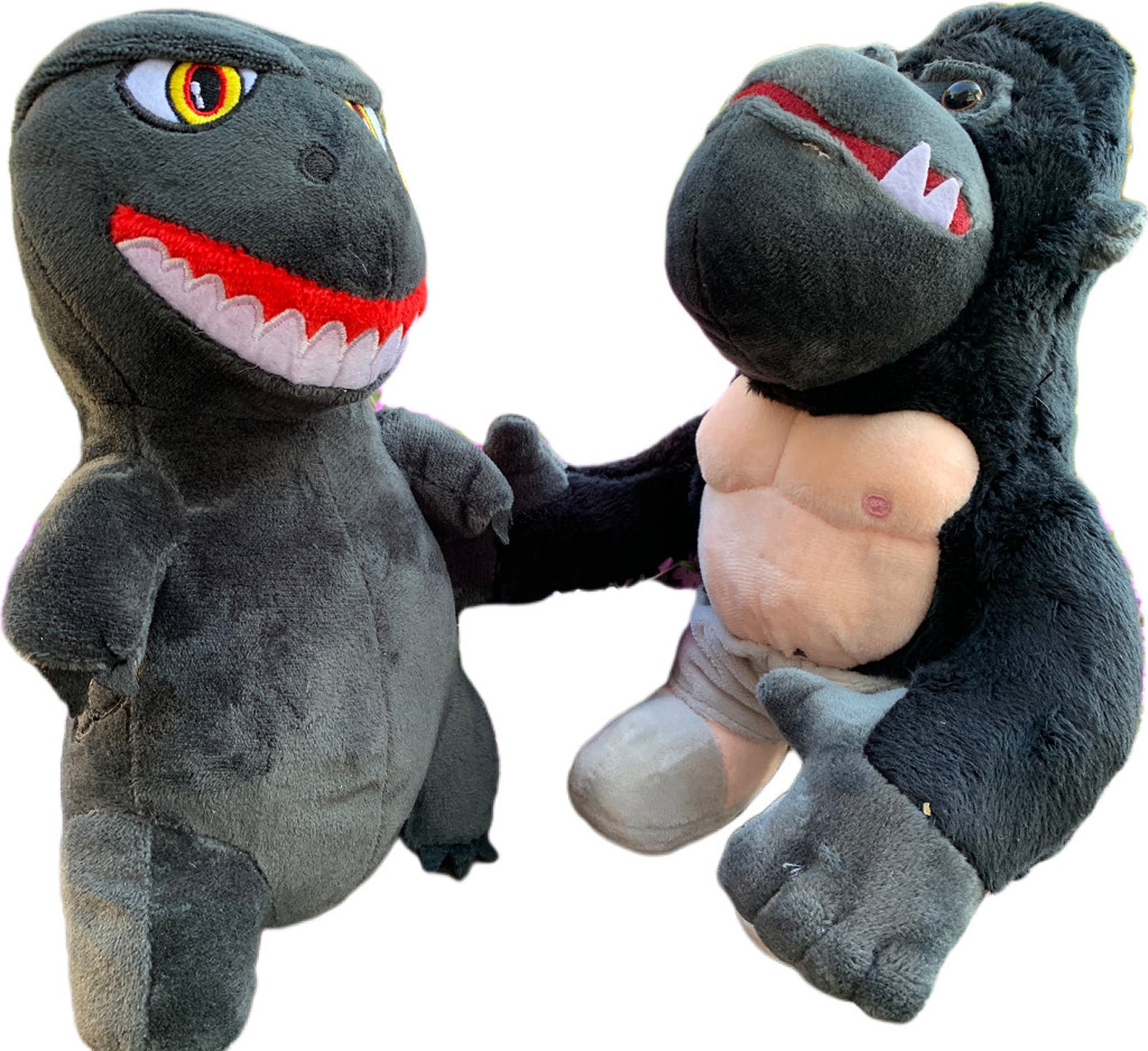 Godzilla vs King Kong Plush Toys Godzilla Plush and Kong Kong | Etsy