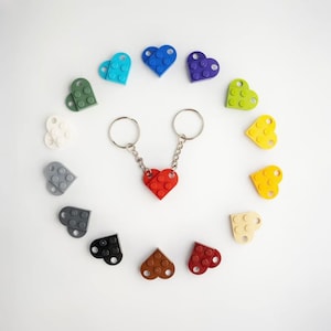 LEGO Heart Keychain Set - Made with Authentic LEGO Bricks, Matching Friendship, Valentine's, Couples, BFFs, Mother's Day - SYDNEY, Australia