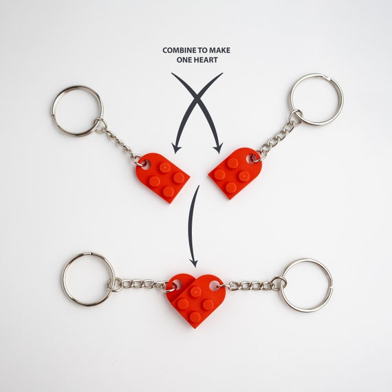 Lego Heart Keychain for Two