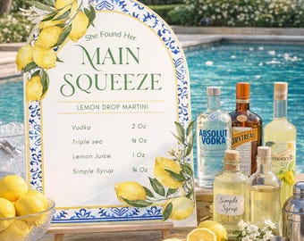 Lemon Drop Martini Drink Recipe- Bachelorette Party Sign