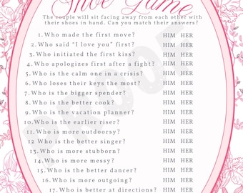 Bridal Shower Shoe Game Cards | Blue Floral Wedding Activity (Digital Download)