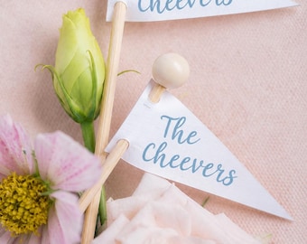 Custom Wedding Drink Flags | Personalized Cocktail Stirrers | Wedding Drink Stirrers | Custom Last Name | Bridal Shower