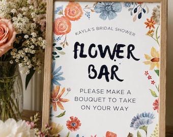 Bridal Shower Activity Flower Bar Sign (Digital Download)
