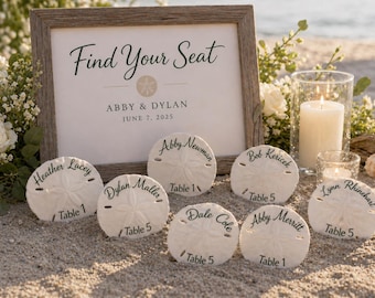 Sand Dollar Seashell Wedding Seating Chart