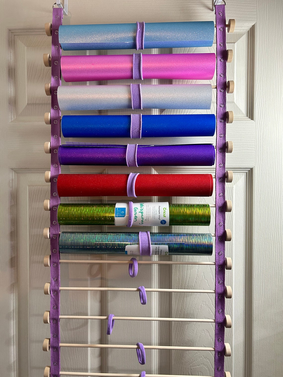 Vinyl Storage for Craft Room | Vinyl Roll Over Door Storage | Rack for ...