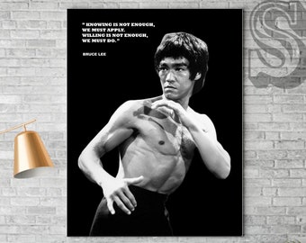 Print Bruce Lee Poster Poster Sports Art Print Decor Man Cave Gift Wall 
