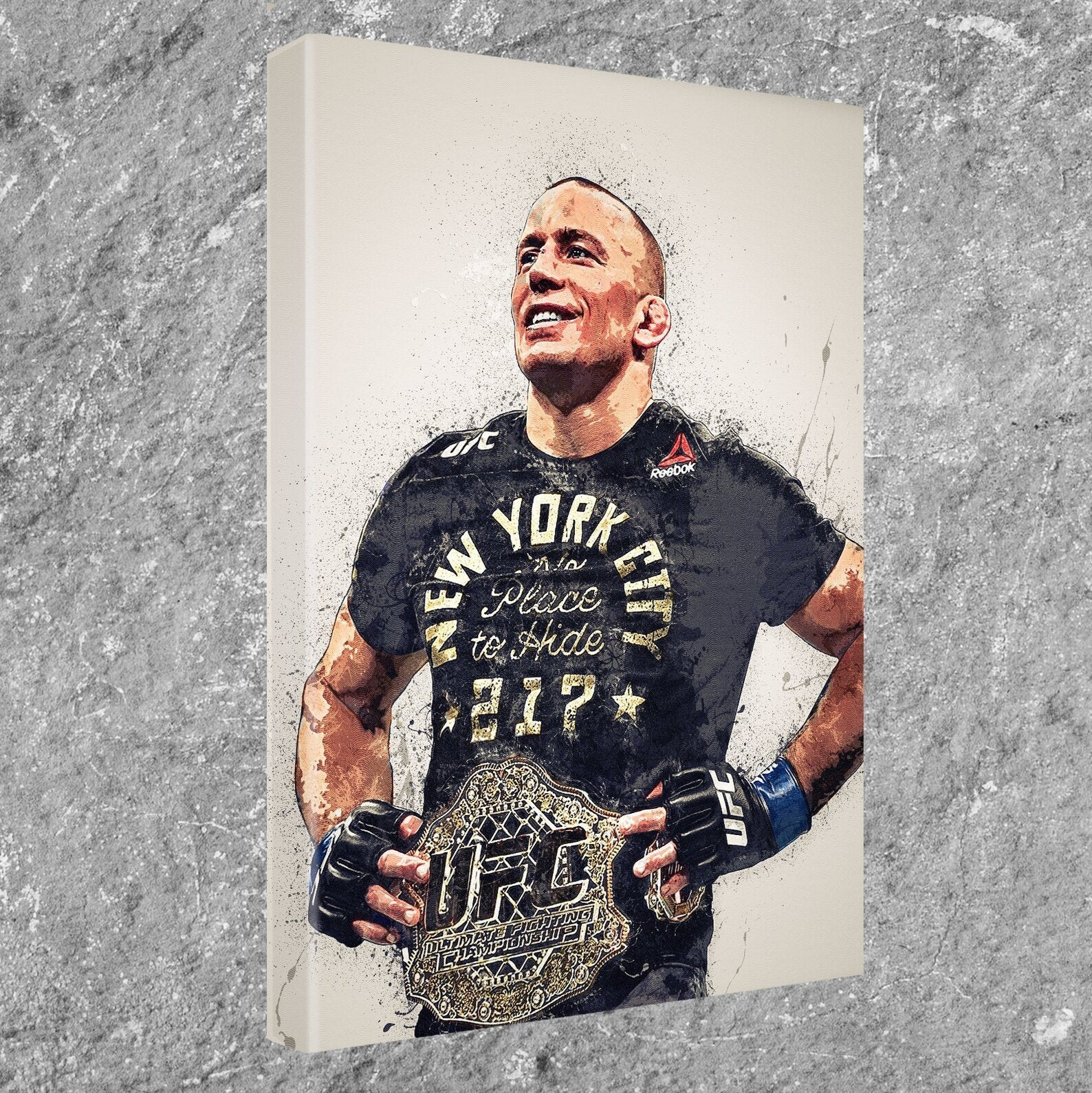 StPierre poster painting canvas UFC print for Wall Etsy