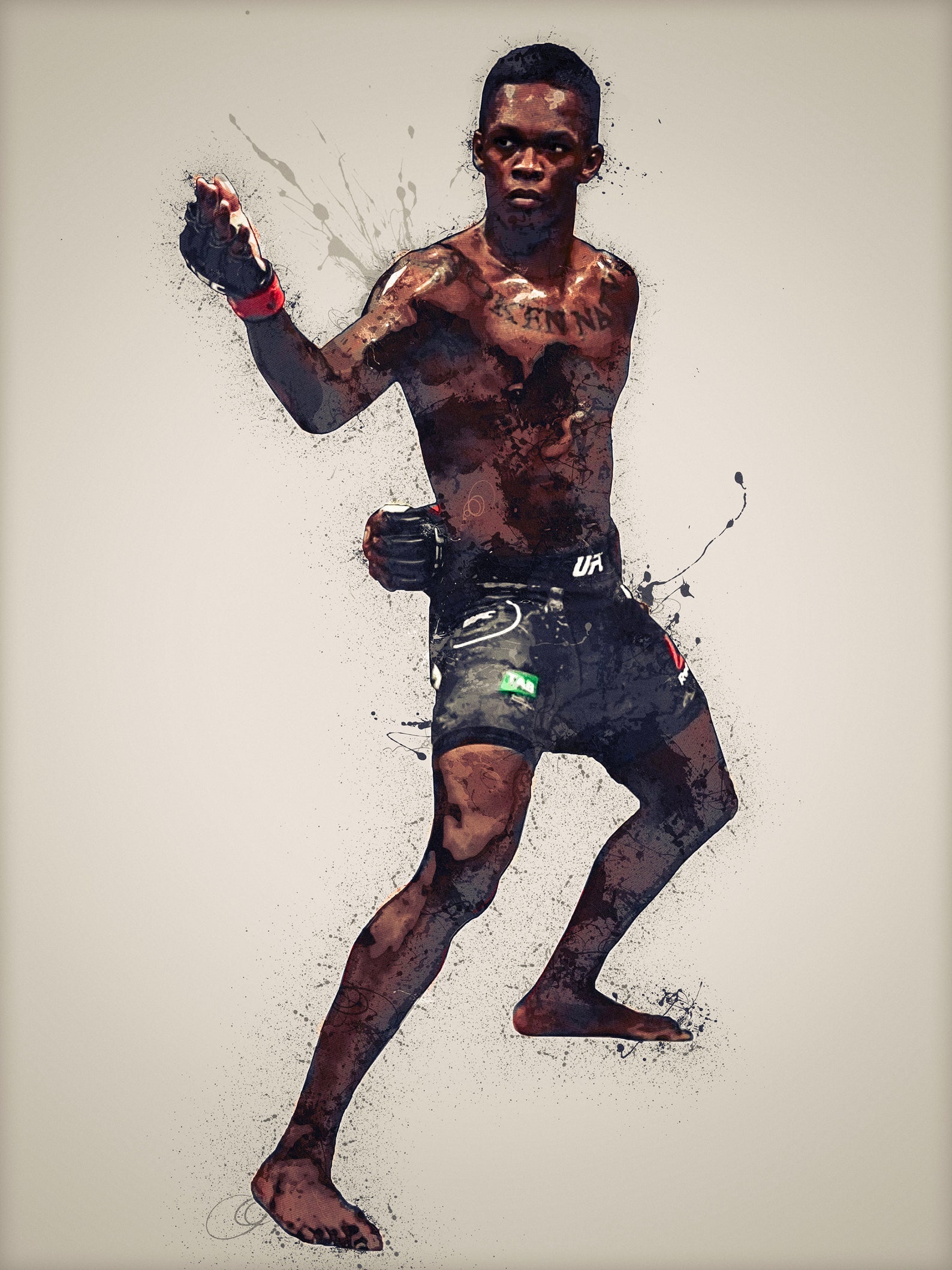 Israel Adesanya poster painting canvas UFC print MMA Wall Etsy