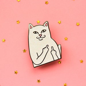 Moody Middle Finger Enamel Pin | Meme Themed Pin | Quirky Pin | Clothing Accessory | Gift Idea