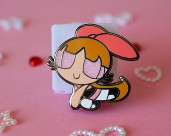 Pink and Blush Power Girl Enamel Pin | Y2K Themed Pin | Kawaii Pin | Clothing Accessory | Gift Idea