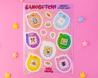 Sanogotchi Sticker Sheet | Holographic Stickers | Cute Kawaii Sticker Sheet | Gift Idea