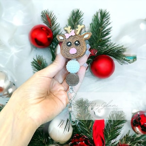 Cute Baby Reindeer Badge Reel-Christmas Badge Reel-Nurse Id Holder