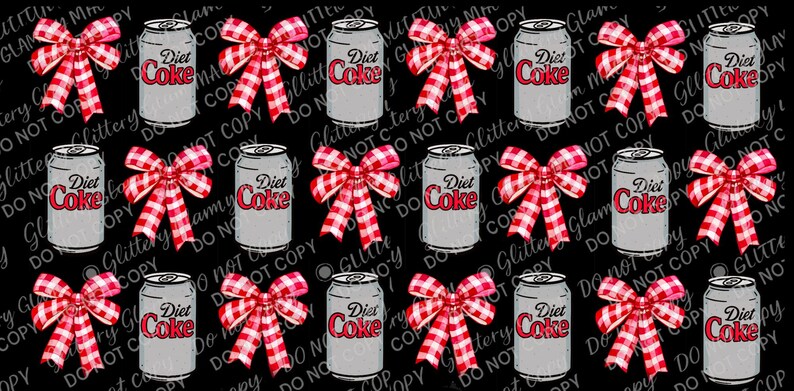 Coquette Diet Coke Tumbler Wrap PNG: Retro Bows, 16oz Can Glass ...