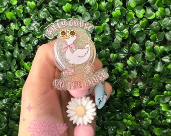 Silly Goose Badge Reel: Funny Nurse ID Holder