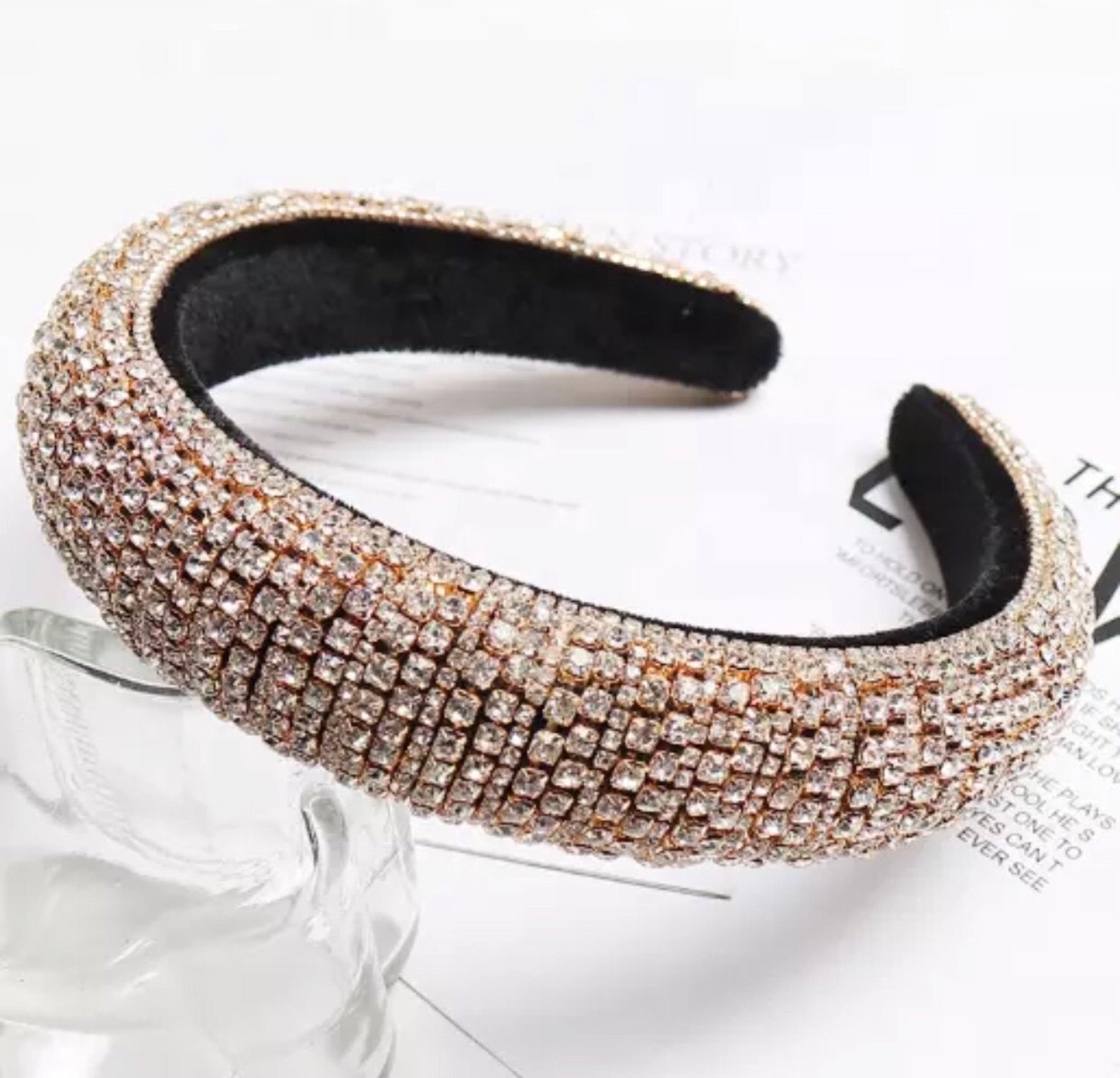 Rhinestone Diamond Padded Headband Luxury Crystal Hairband for Etsy