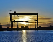 Photo print Harland and Wolff cranes Belfast Titanic Shipyard, Industrial scenes, wall art, home decor, wall hangings, Samson and Goliath