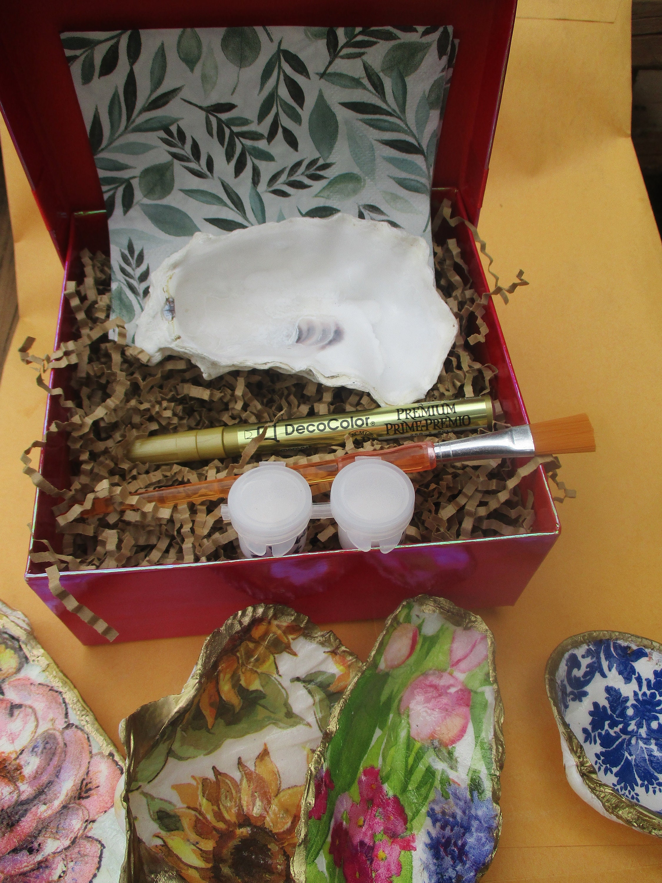 Shell decoupage kit DIY 14 shells decoupage napkins bonus Etsy