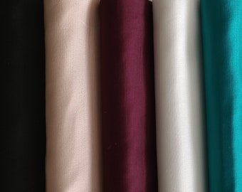 Silk Satin Linen Sold by Half Yard, Blend of Silk Satin and Flax Fibres, Satin Linen Fabric, Heavy weight Satin Fabric