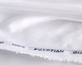 Pure Egyptian Giza Cotton, 100% cotton fabric , 60 inches wide white cotton fabric, Soft dyeable cotton fabric, Sold by Half yard