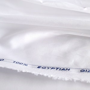 Pure Egyptian Giza Cotton, 100% cotton fabric , 60 inches wide white cotton fabric, Soft dyeable cotton fabric, Sold by Half yard